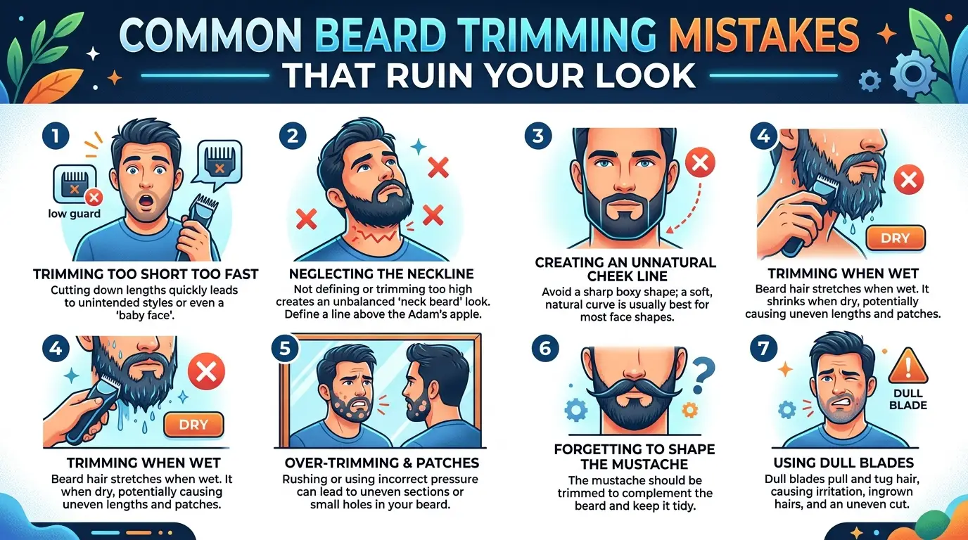 Common Beard Trimming Mistakes That Ruin Your Look