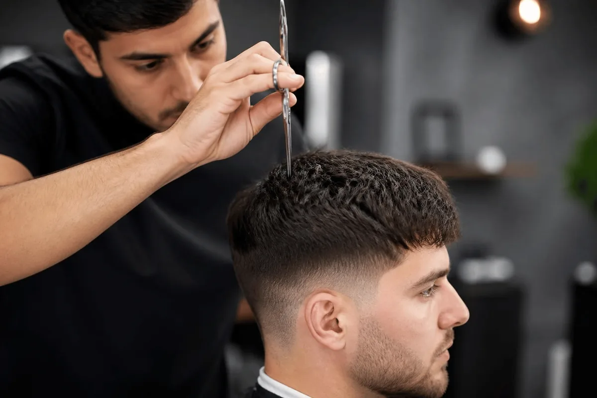 Ask barber textured crop low taper fade