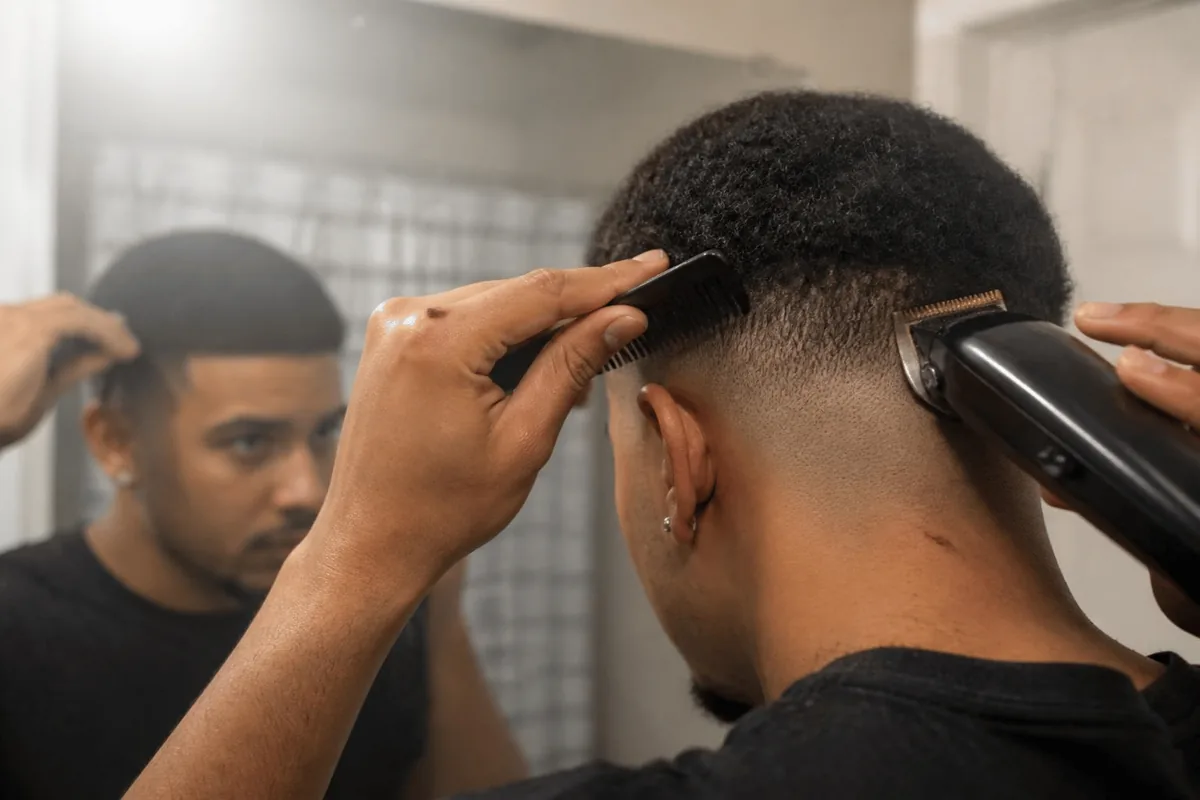 Blend low taper fade with comb at home
