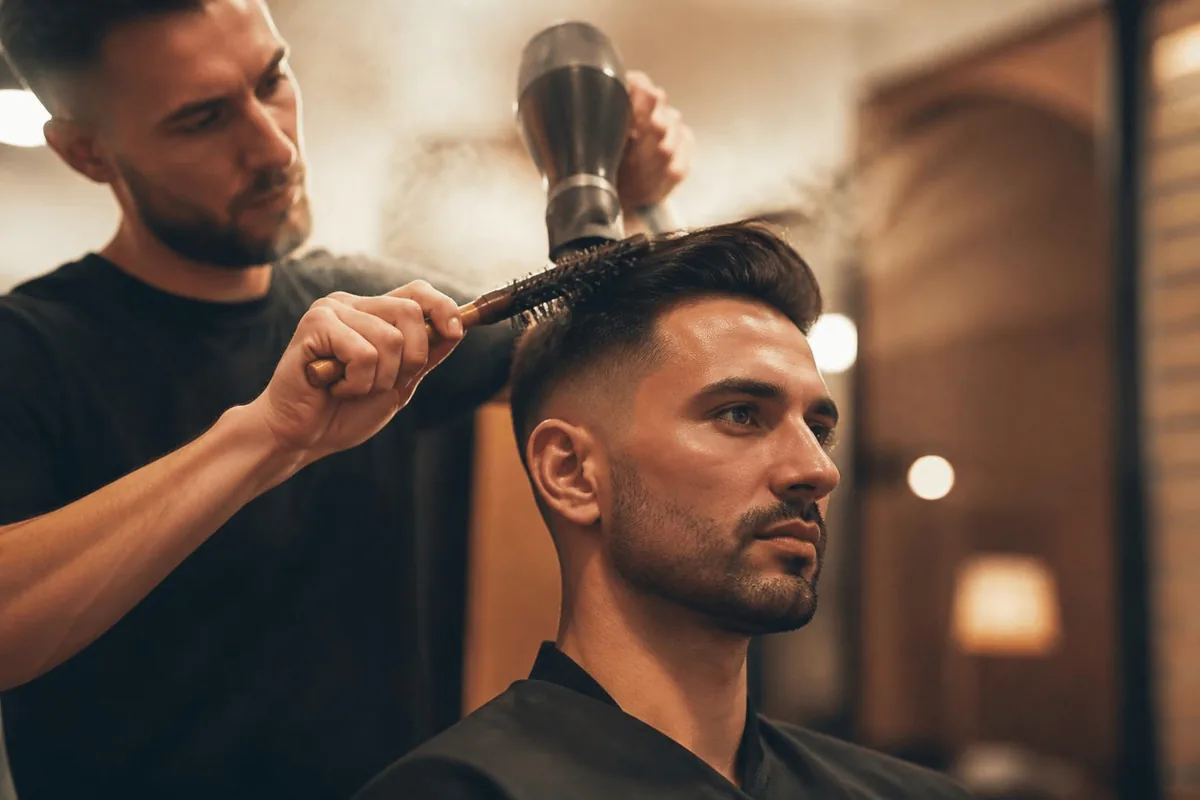 Blow dry fine hair low taper