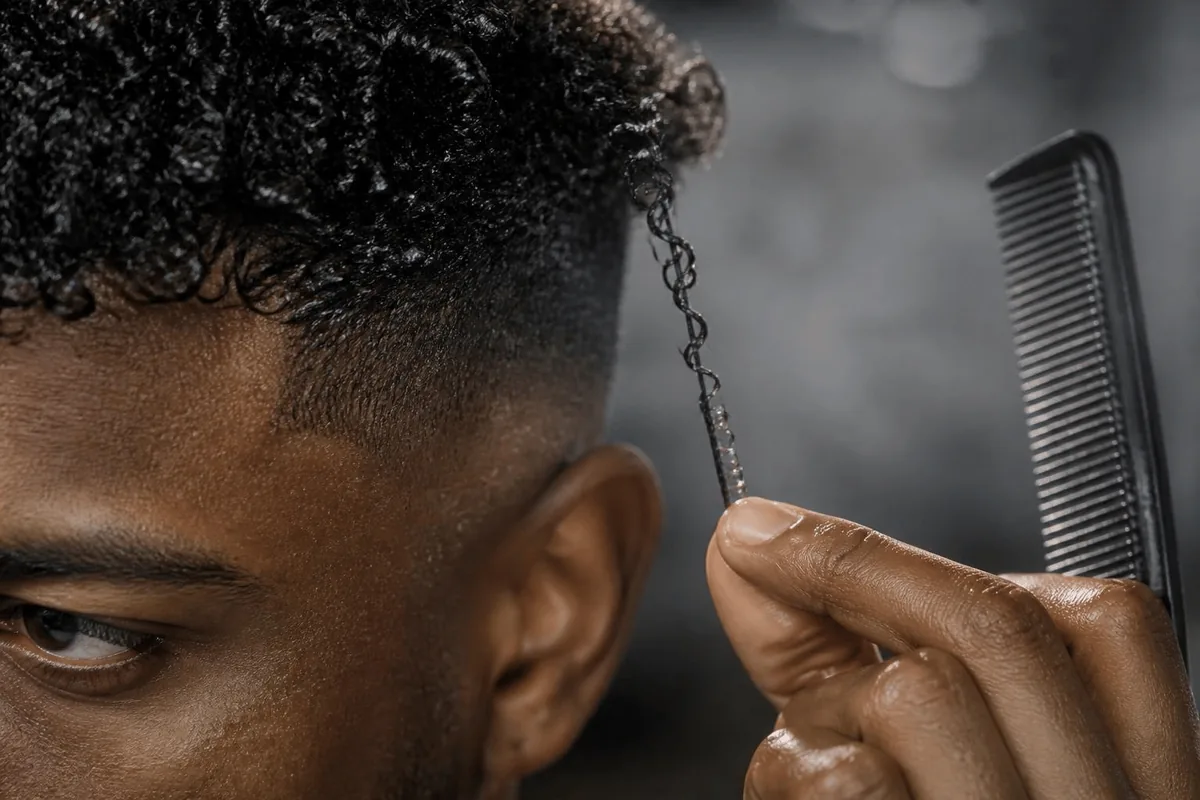 Curly hair shrinkage stretch test