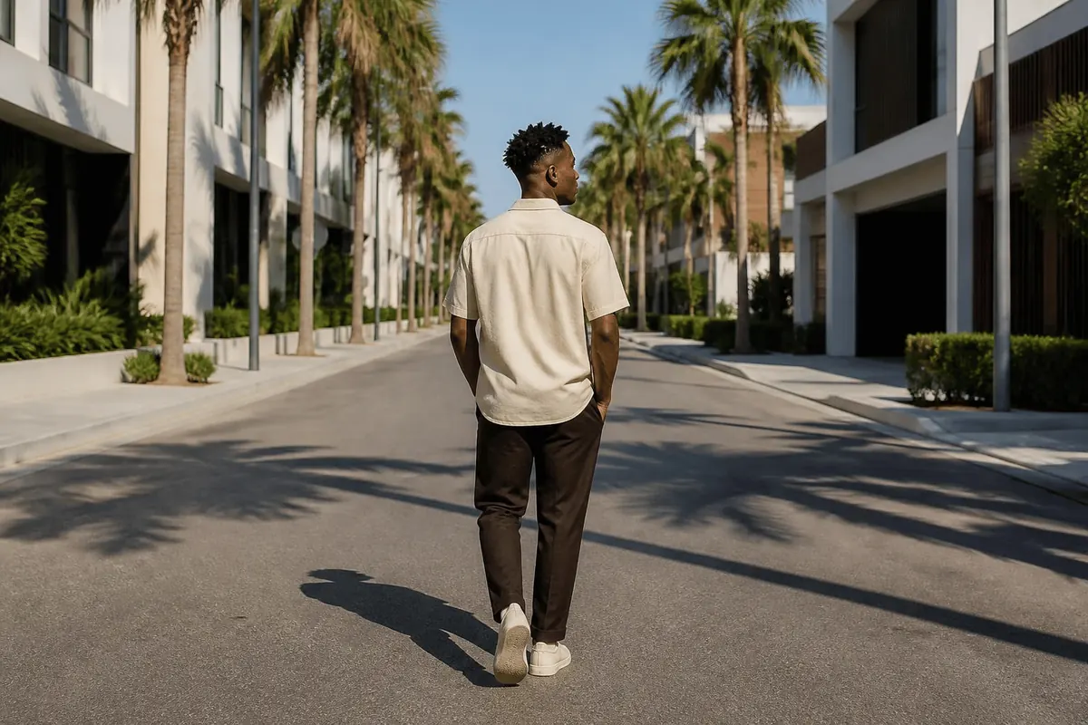 Drop fade black men twists palm street walk