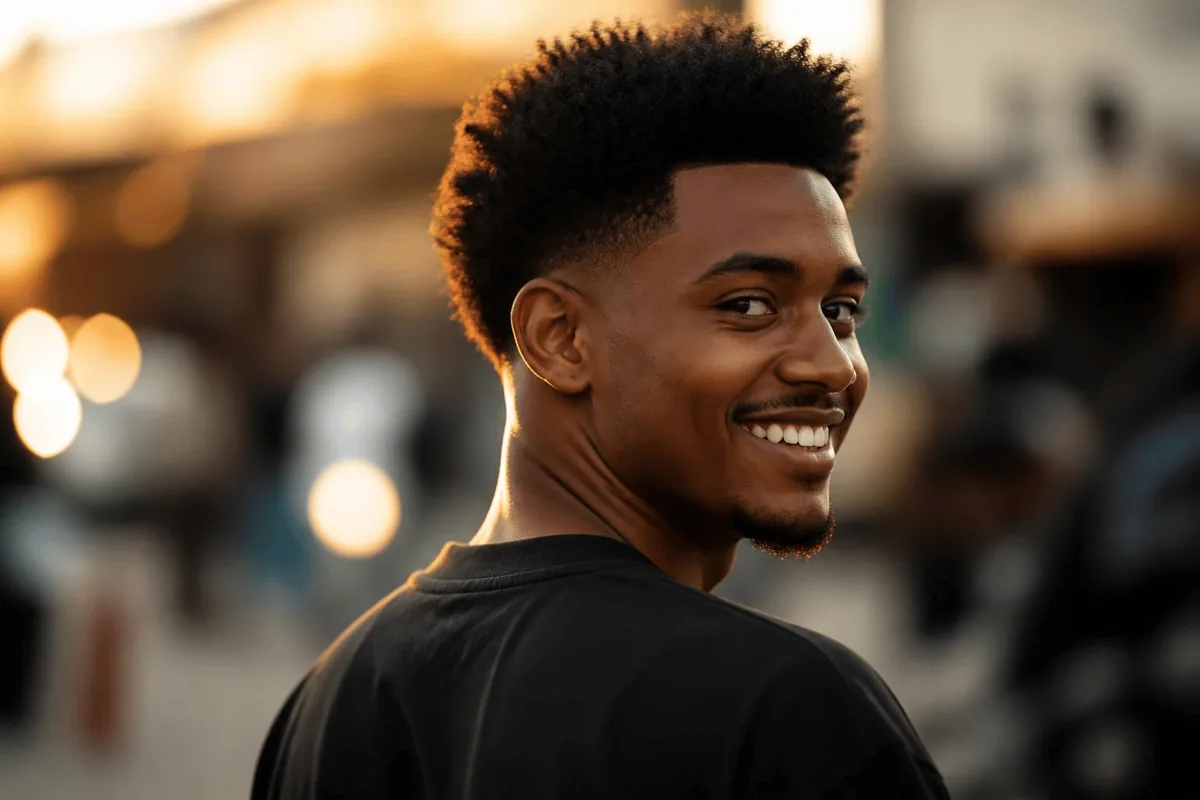 Drop fade neckline ethiopian smile golden hour