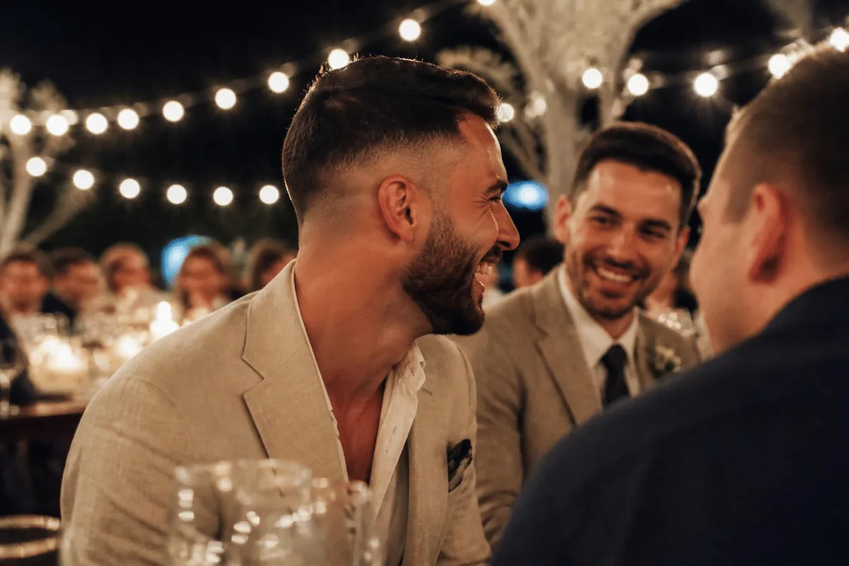 Drop fade neckline wedding reception