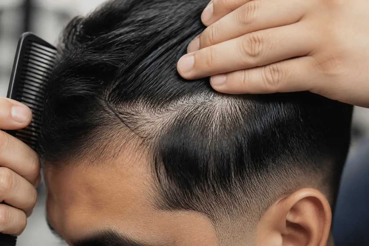 Hair density test fine straight