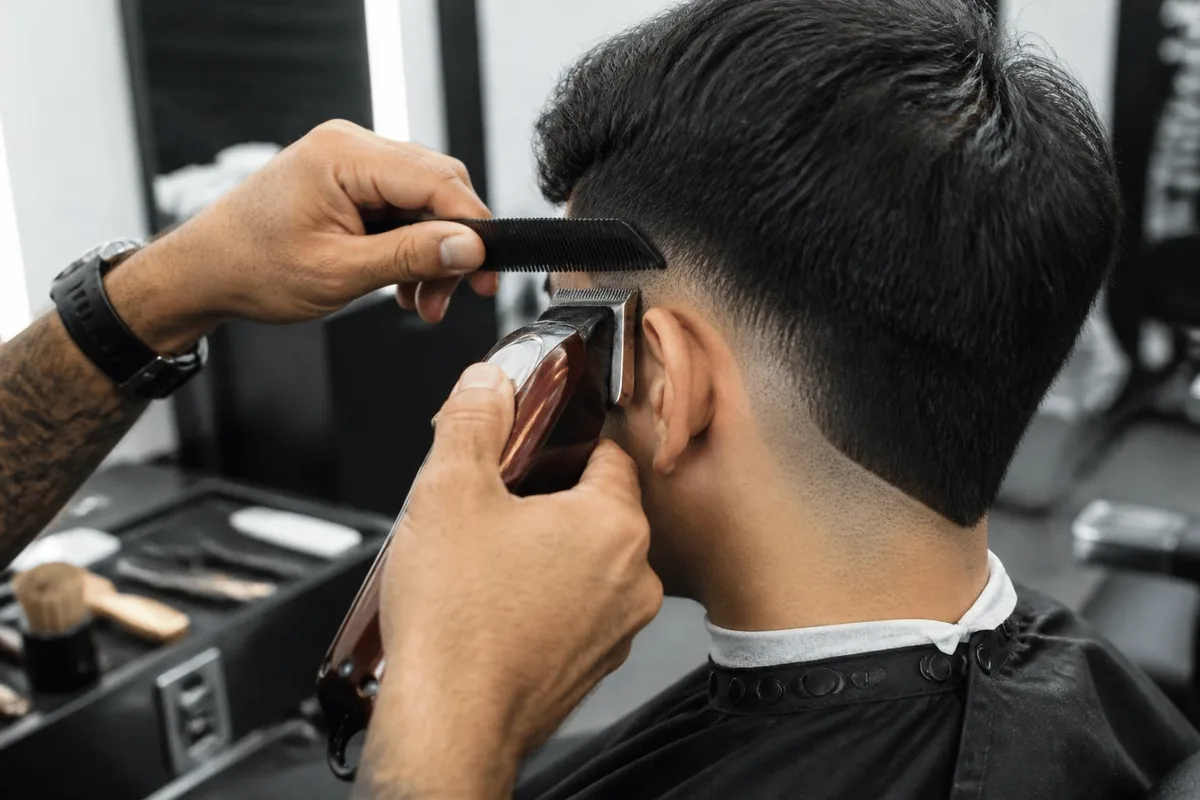 How to cut a drop fade with clipper over comb following the curve behind the ear