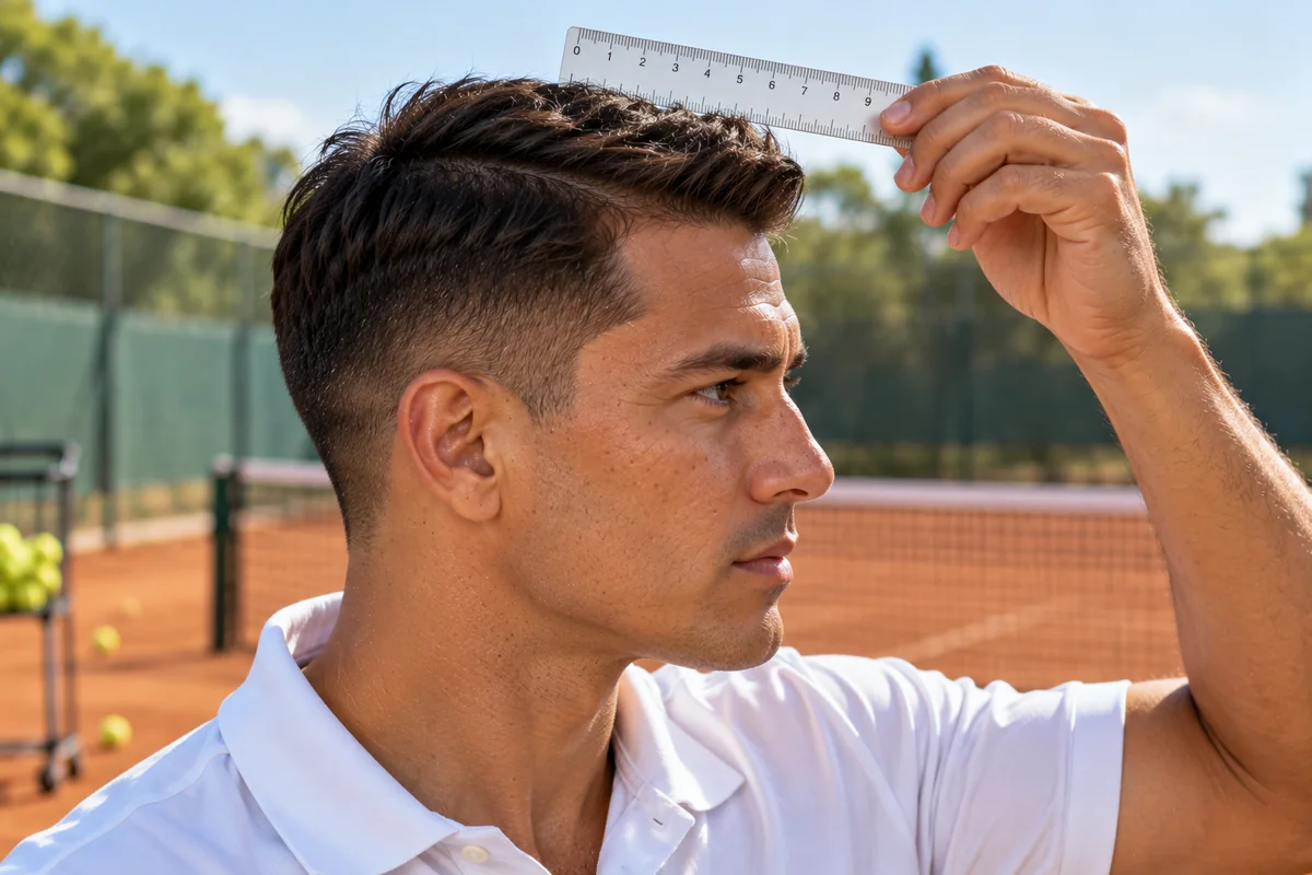 Ivy League length guide showing a 4 cm top with a ruler and a tapered side