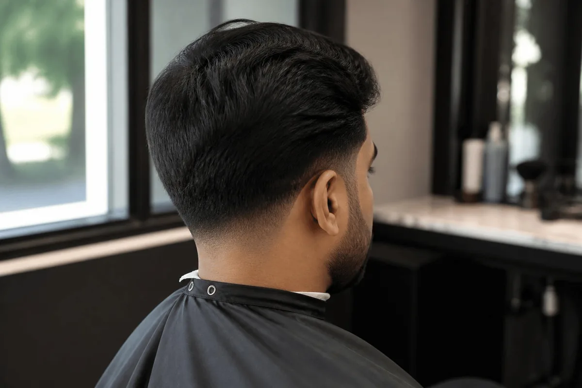 Low drop fade from behind barbershop
