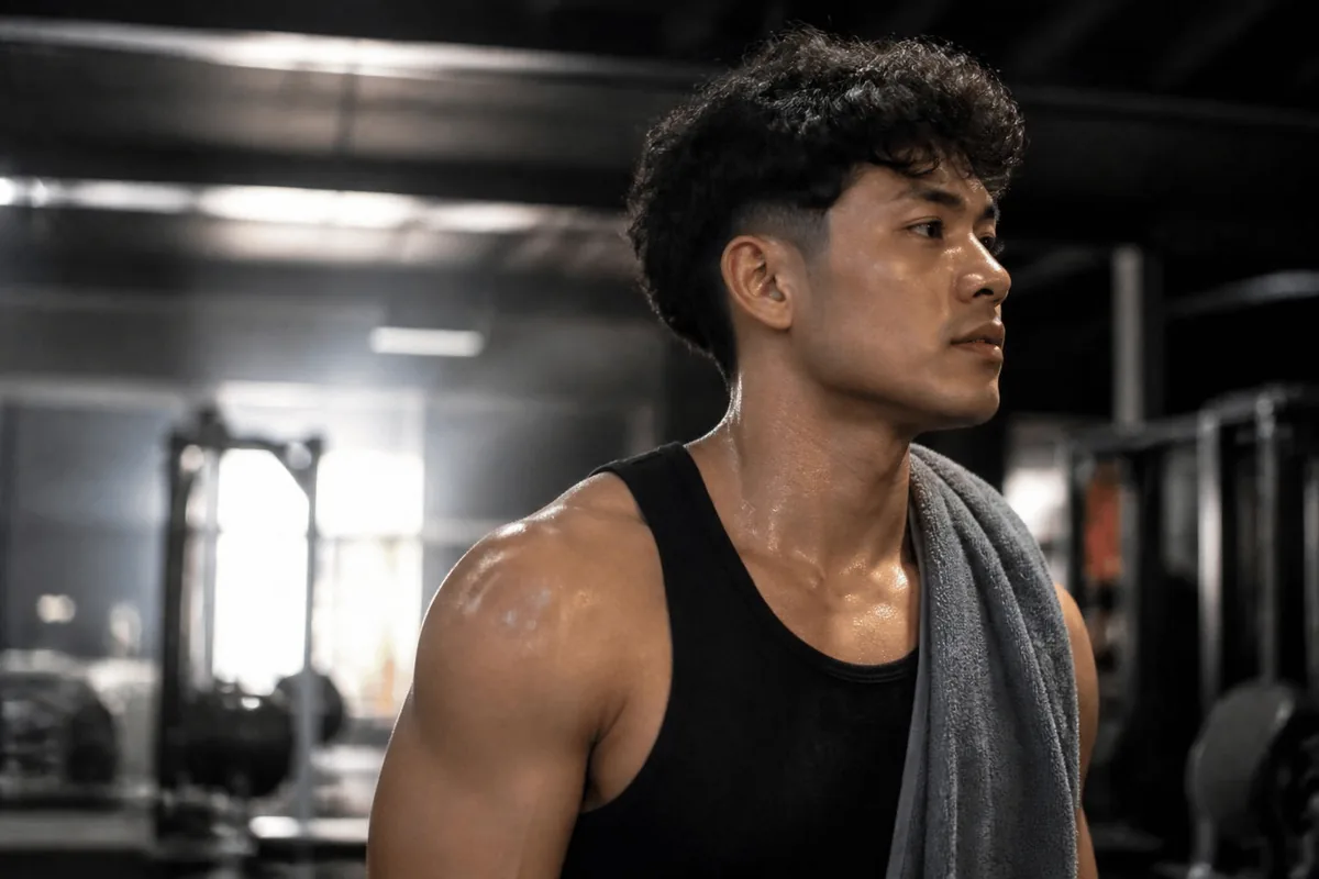 Low taper fade curly hair gym