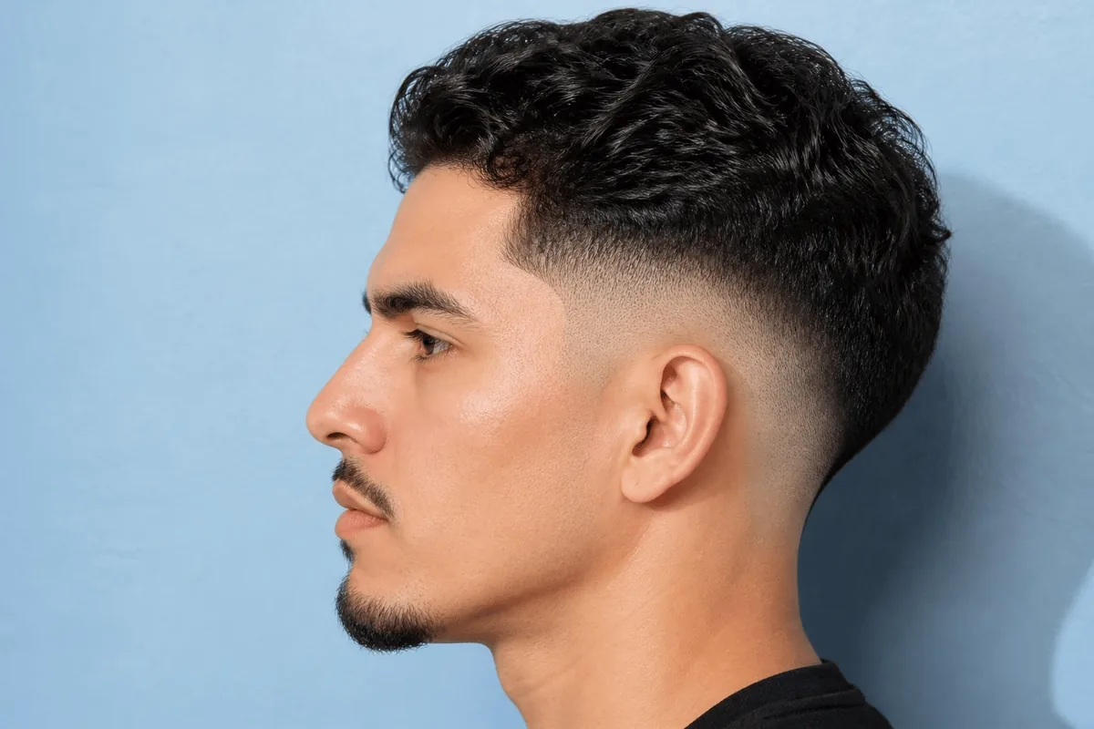 Mid drop fade side profile temple curve