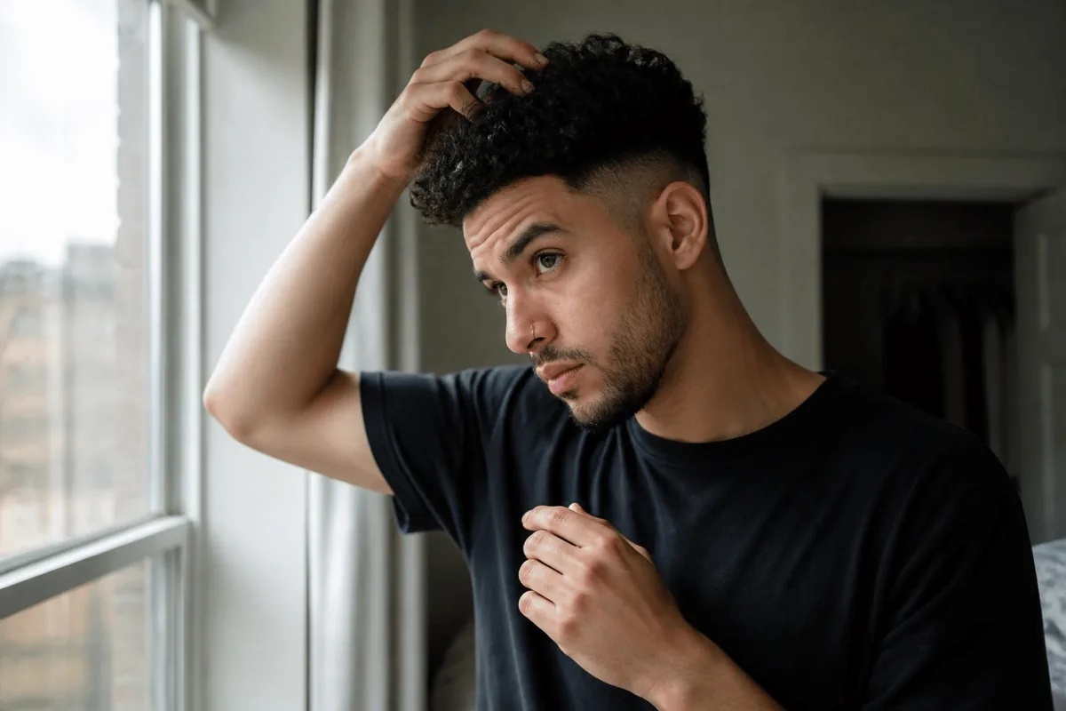 Style low drop fade curly top window