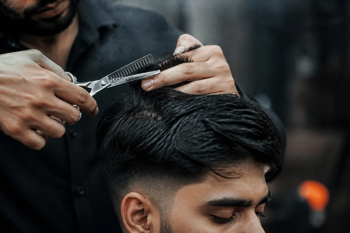 Texturised top straight hair
